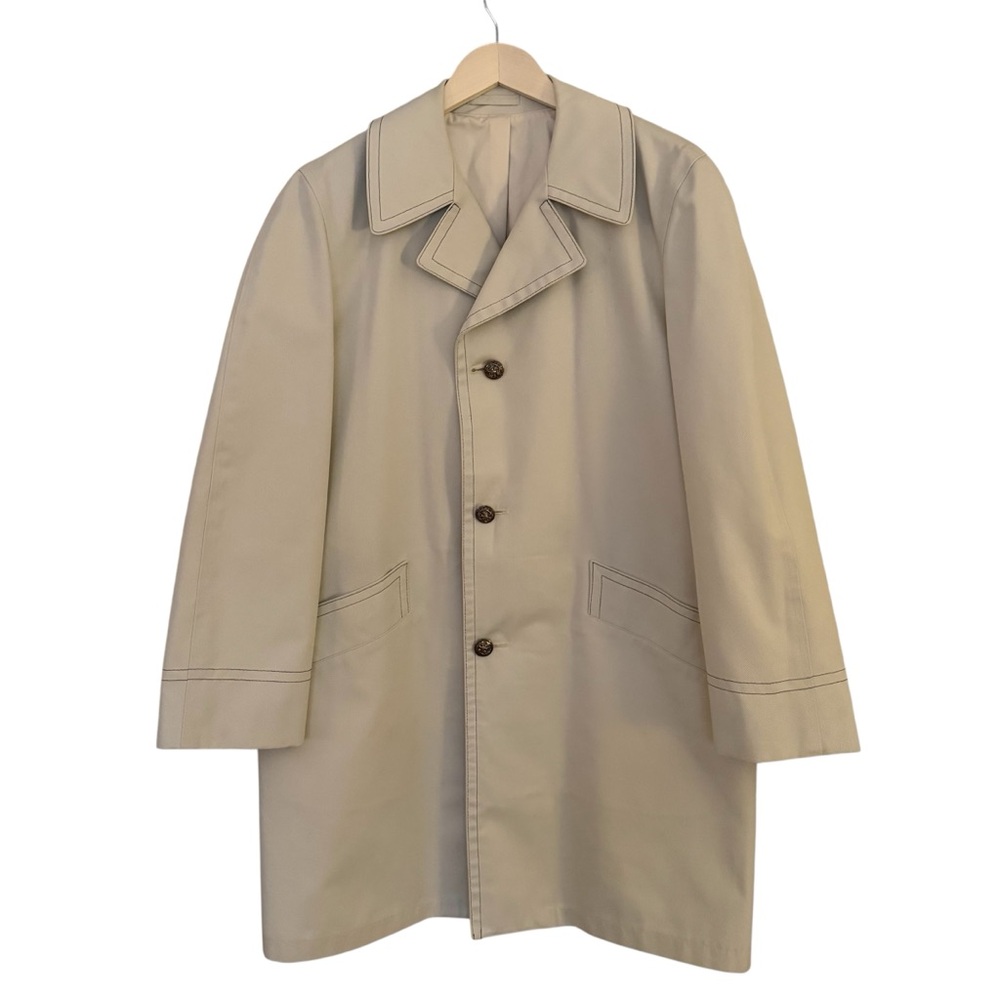 Vintage London Fog‎ Men's Maincoats Raincoat Trench Coat Creme 40R Classic USA